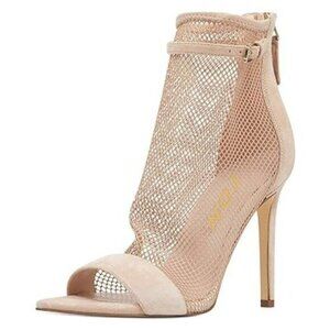 YDN Women Open Toe Stiletto High Heel Mesh Boots Ankle Strap Booties Pumps